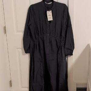 Zara Charcoal Button-Up Shirt